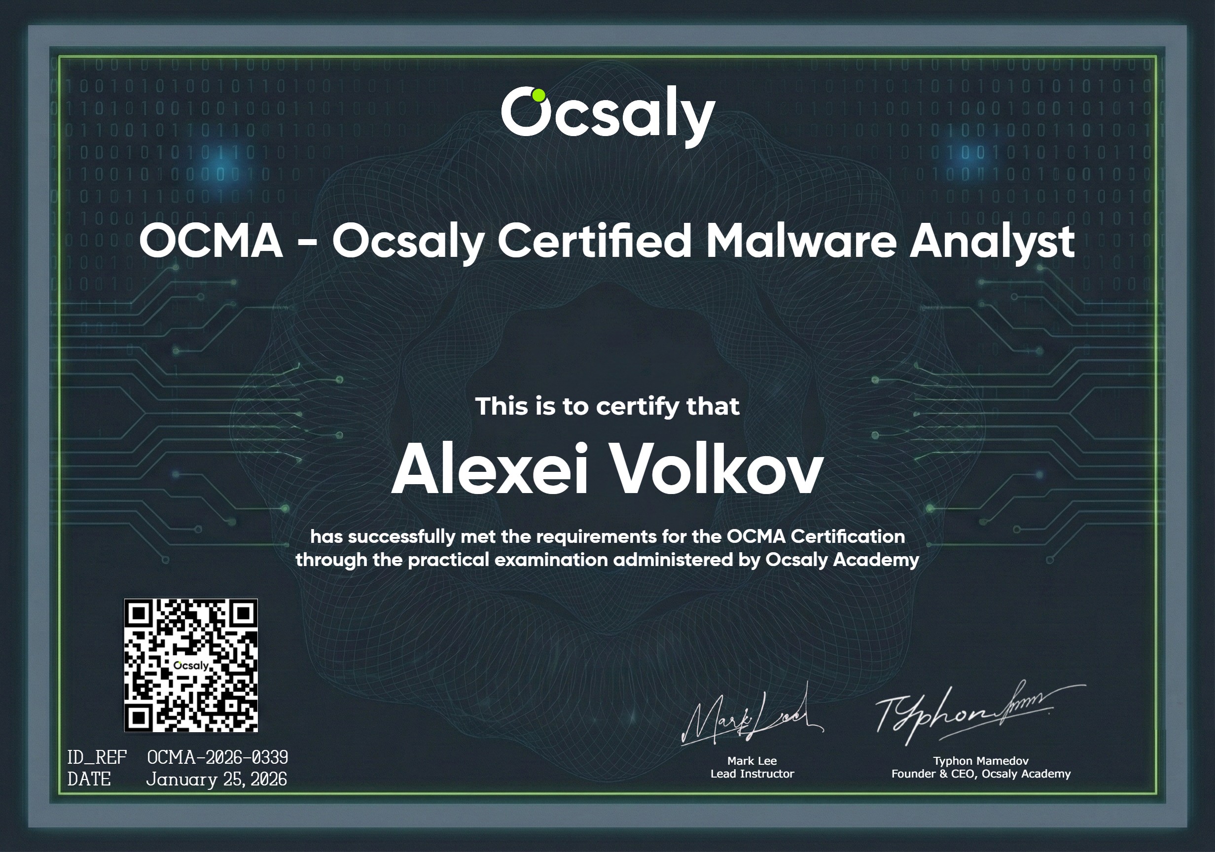 OCFI Certificate Template